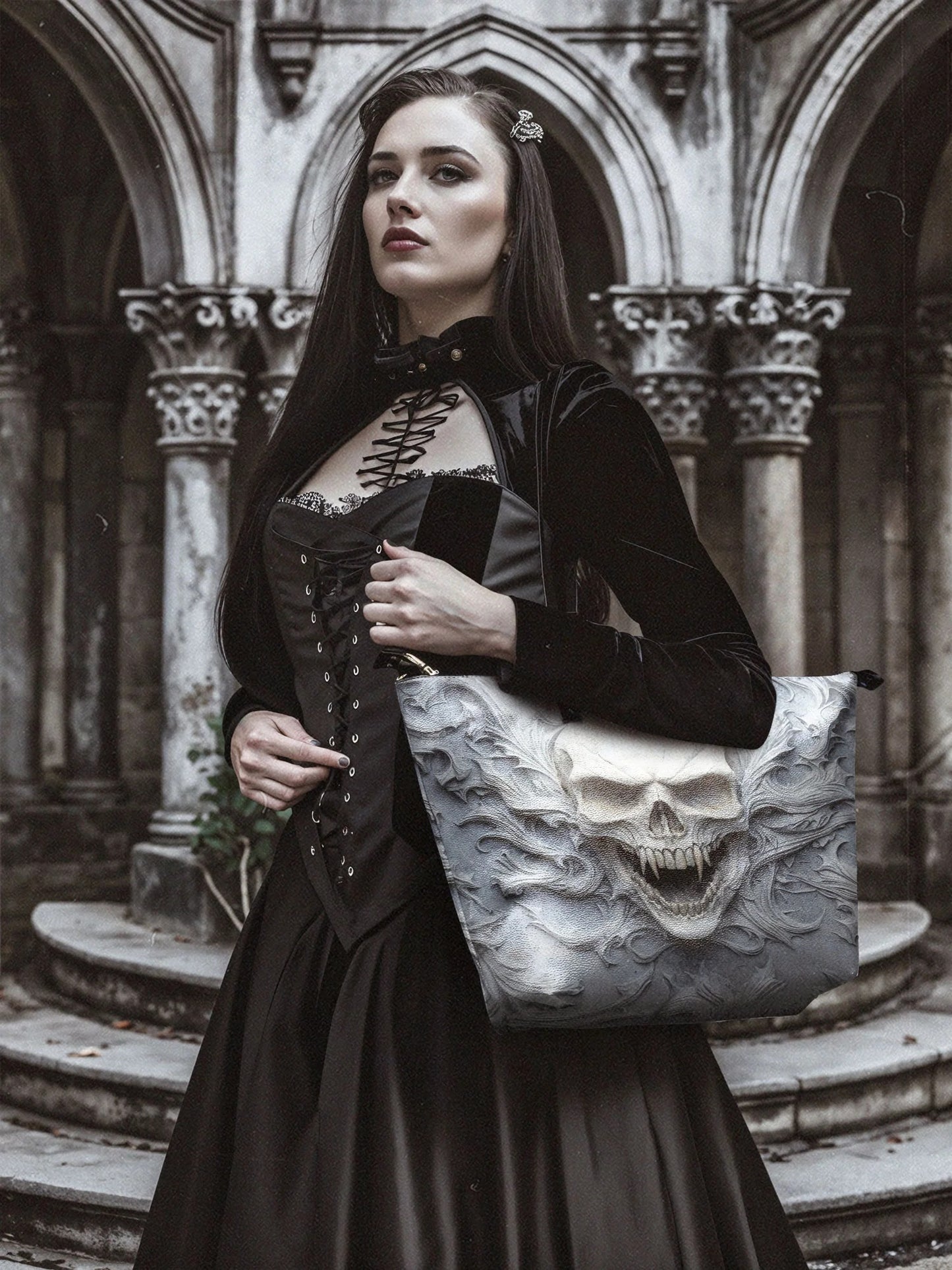 "Wraithbone" Leather Tote Bag Matching Set (FREE WALLET)