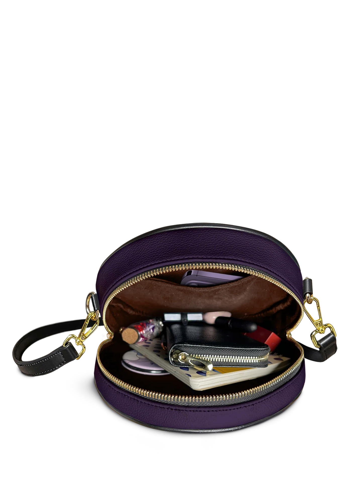 "Bloodrose" Poison Plum Circle Crossbody Bag