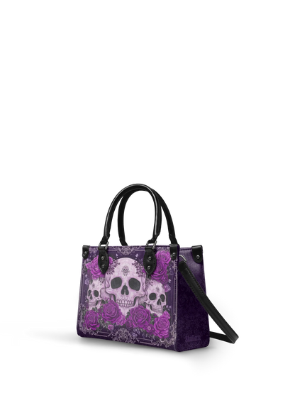 "Bloodrose" Poison Plum - Small Leather Handbag Matching Set (FREE WALLET)