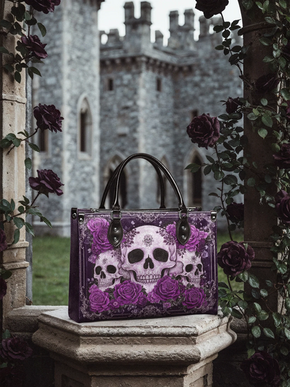 "Bloodrose" Poison Plum - Leather Handbag Matching Set (FREE WALLET)