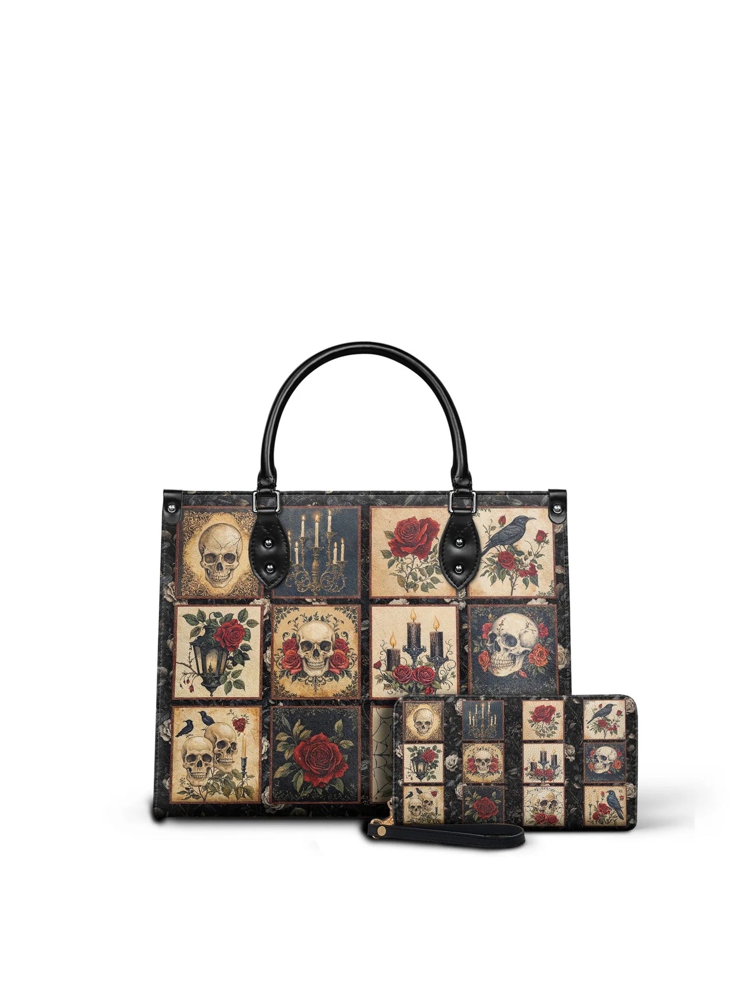 "Blacklitany" - Leather Handbag Matching Set  (FREE WALLET)