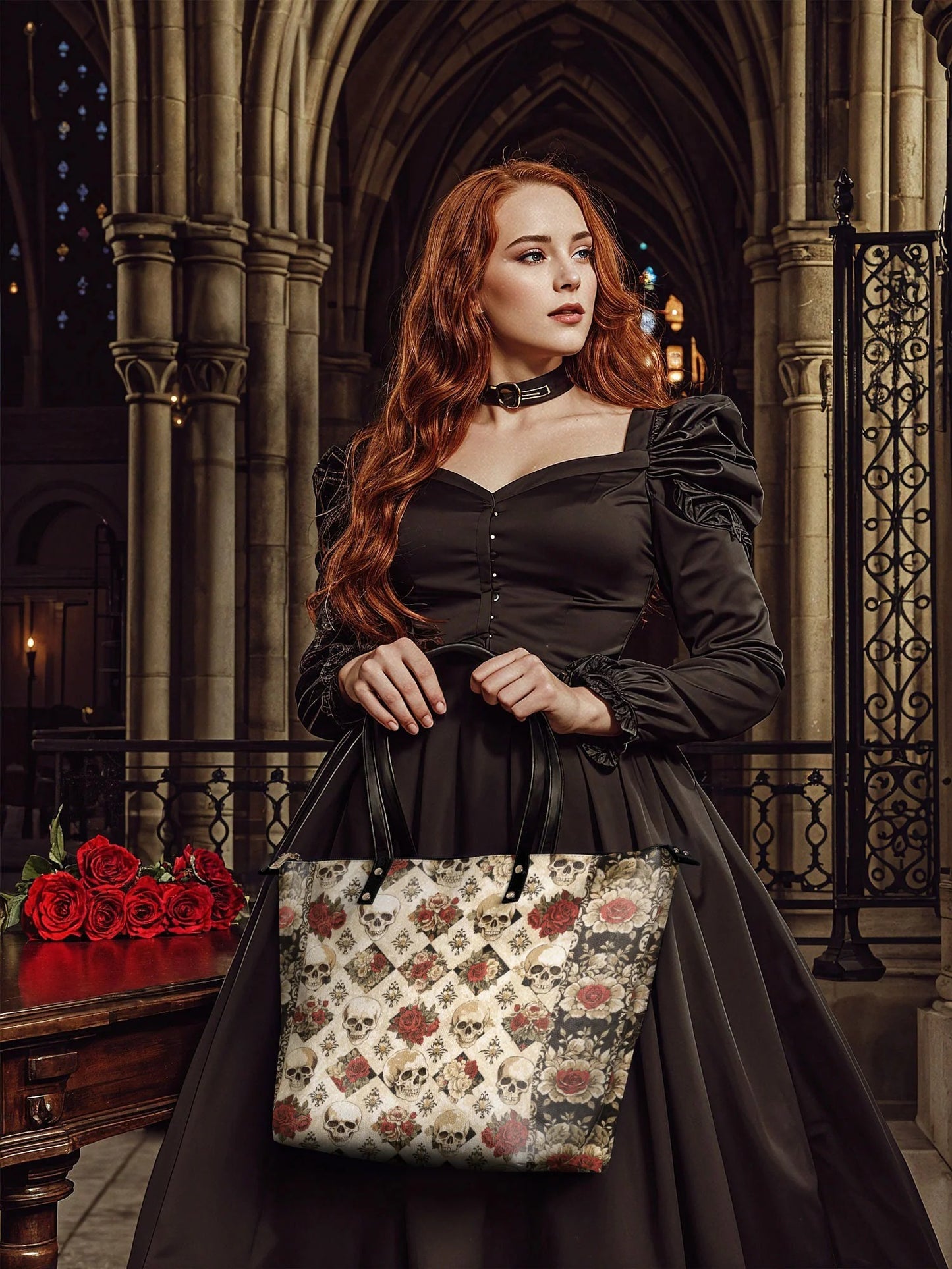 "Mournaire" Leather Tote Bag Matching Set (FREE WALLET)
