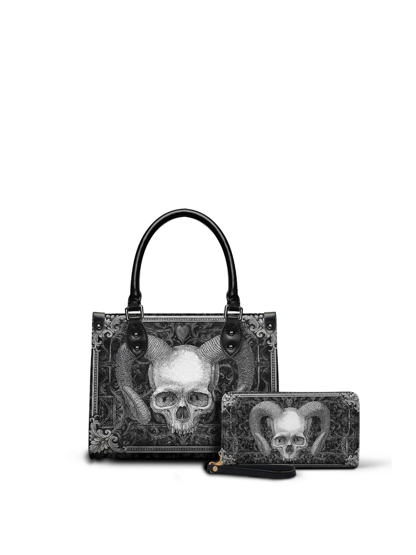 "Grimcrown" - Small Leather Handbag Matching Set (FREE WALLET)