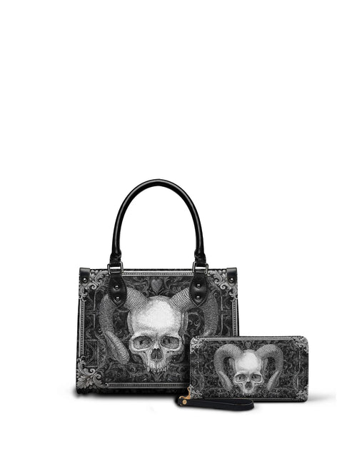 "Grimcrown" - Small Leather Handbag Matching Set (FREE WALLET)