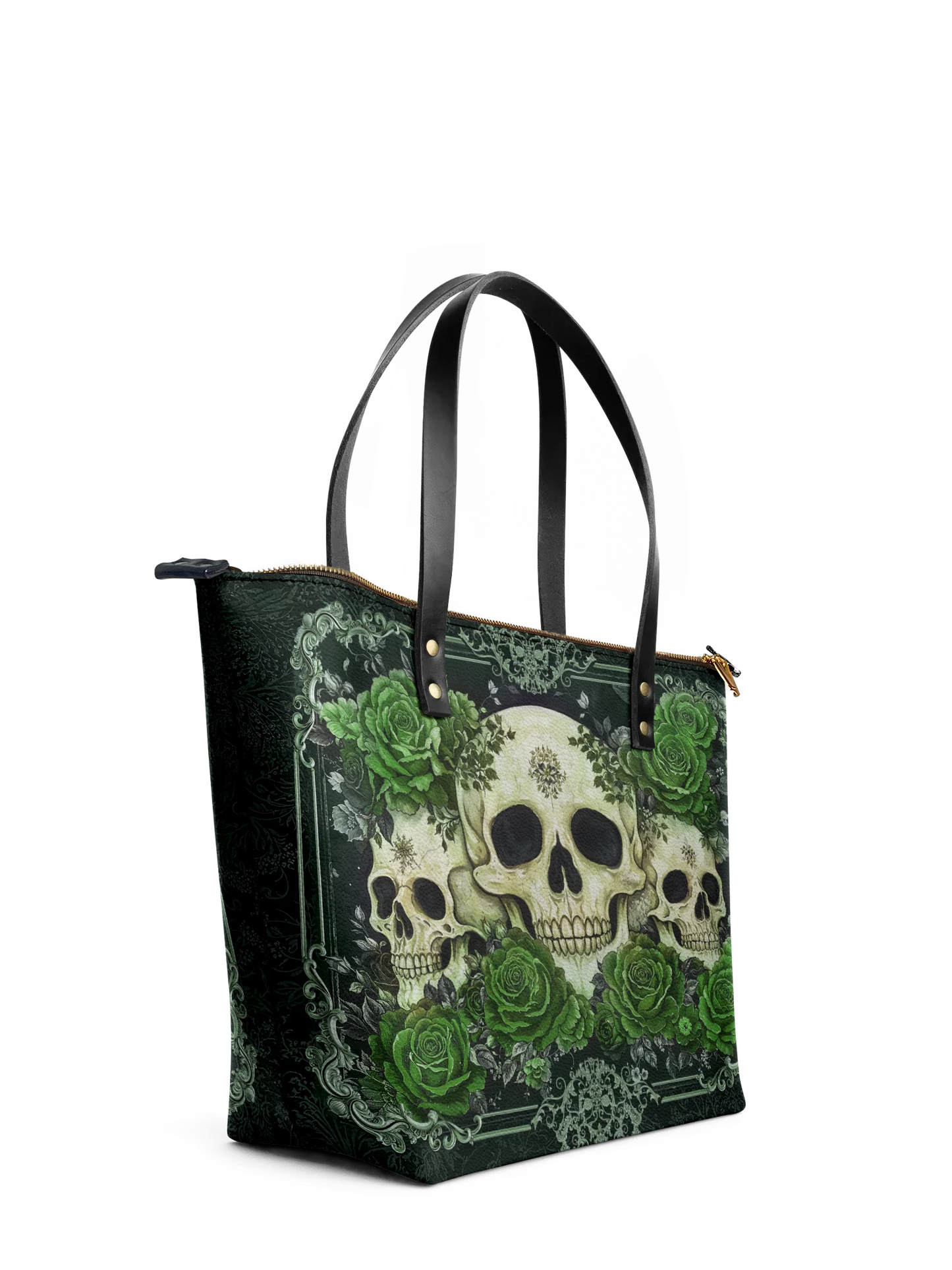 "Bloodrose" Poison Ivy Leather Tote Bag Matching Set (FREE WALLET)
