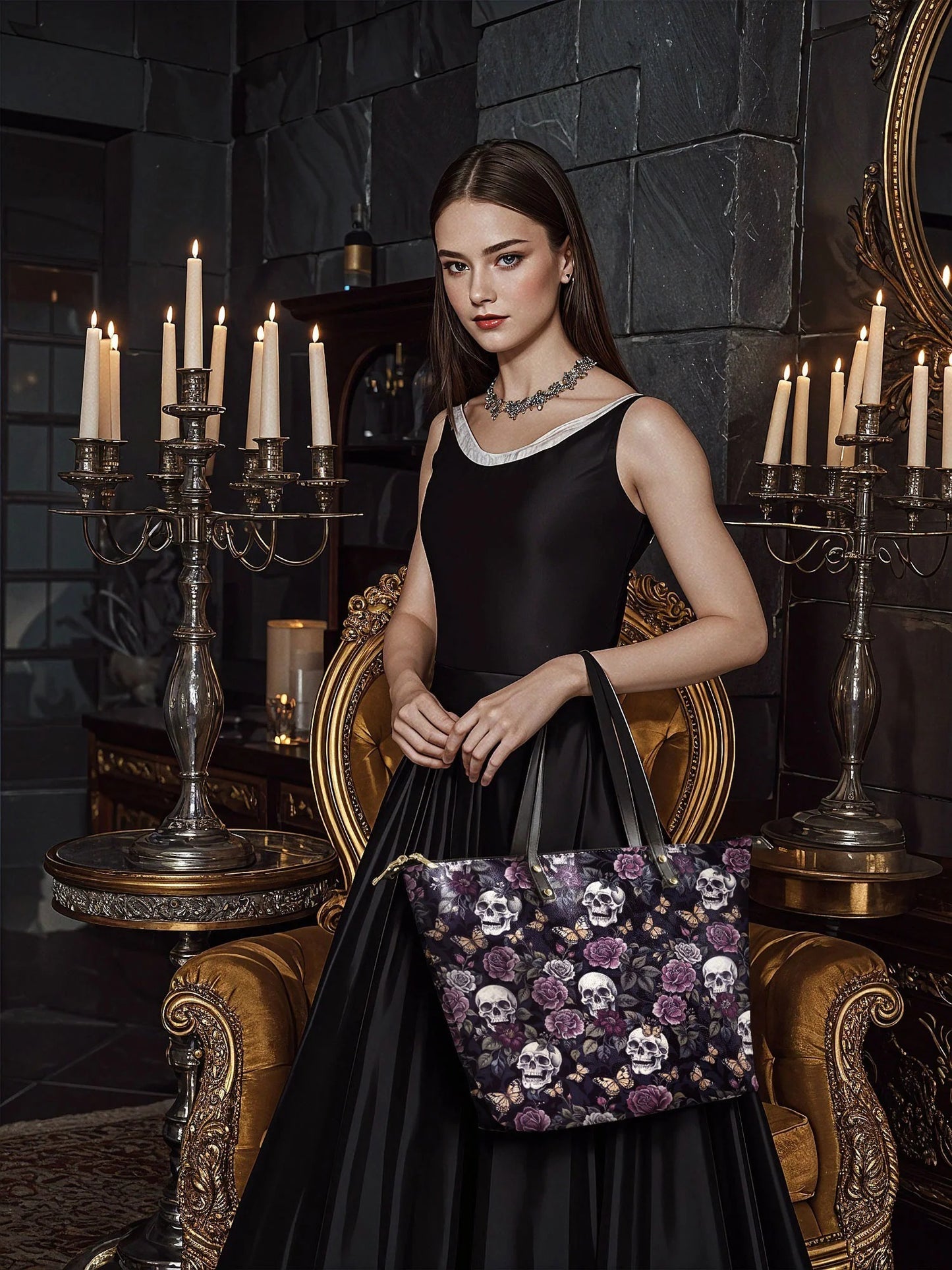 "Noctaflora" Leather Tote Bag Matching Set (FREE WALLET)