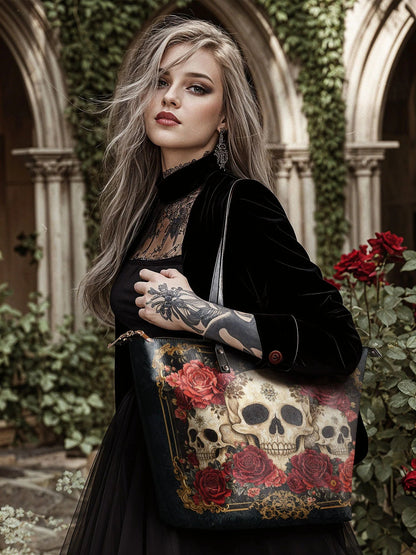 "Bloodrose" Leather Tote Bag Matching Set (FREE WALLET)