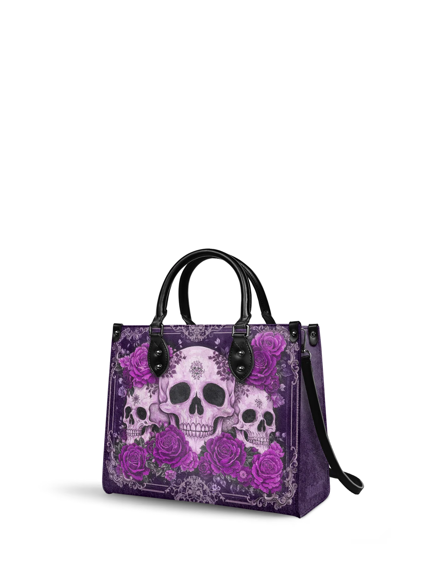 "Bloodrose" Poison Plum - Leather Handbag Matching Set (FREE WALLET)