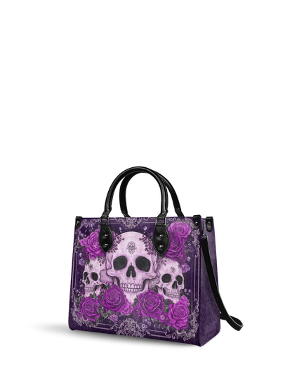 "Bloodrose" Poison Plum - Leather Handbag Matching Set (FREE WALLET)