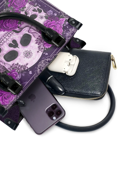 "Bloodrose" Poison Plum - Small Leather Handbag Matching Set (FREE WALLET)