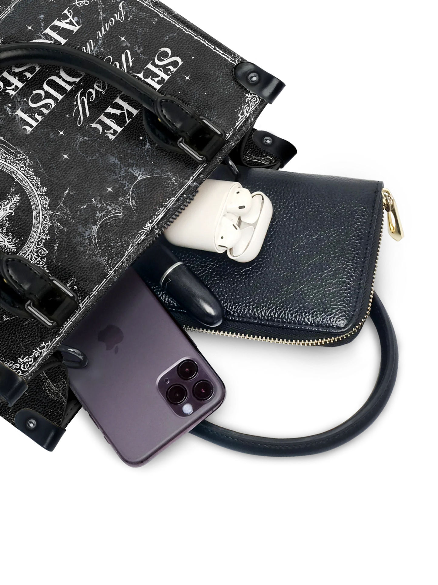 "Dustveil" - Small Leather Handbag Matching Set (FREE WALLET)