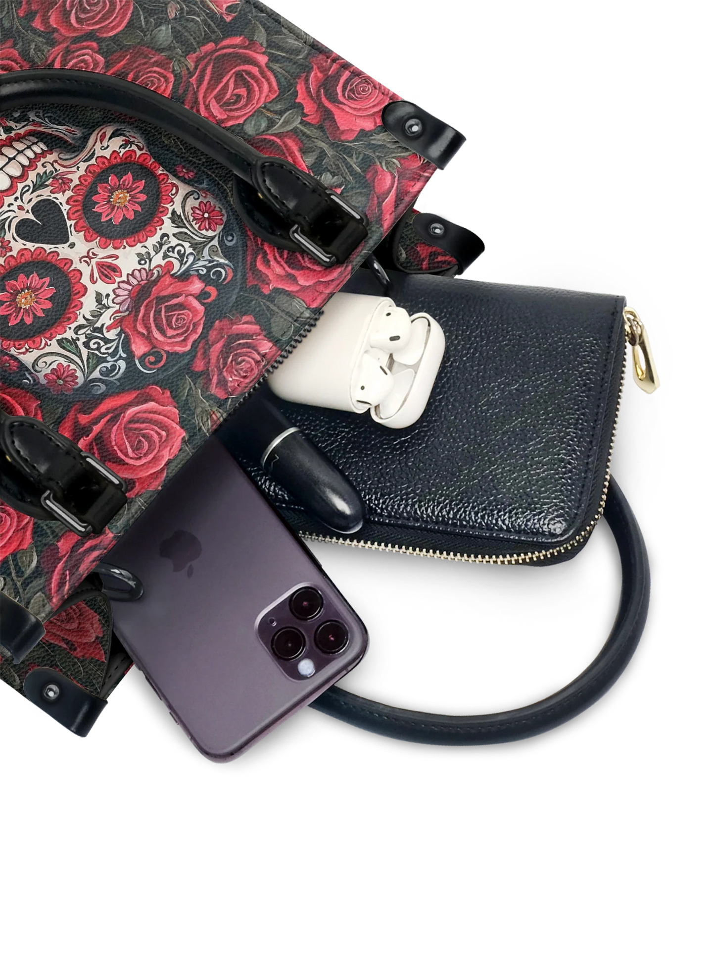 "La Roja" - Small Leather Handbag Matching Set (FREE WALLET)