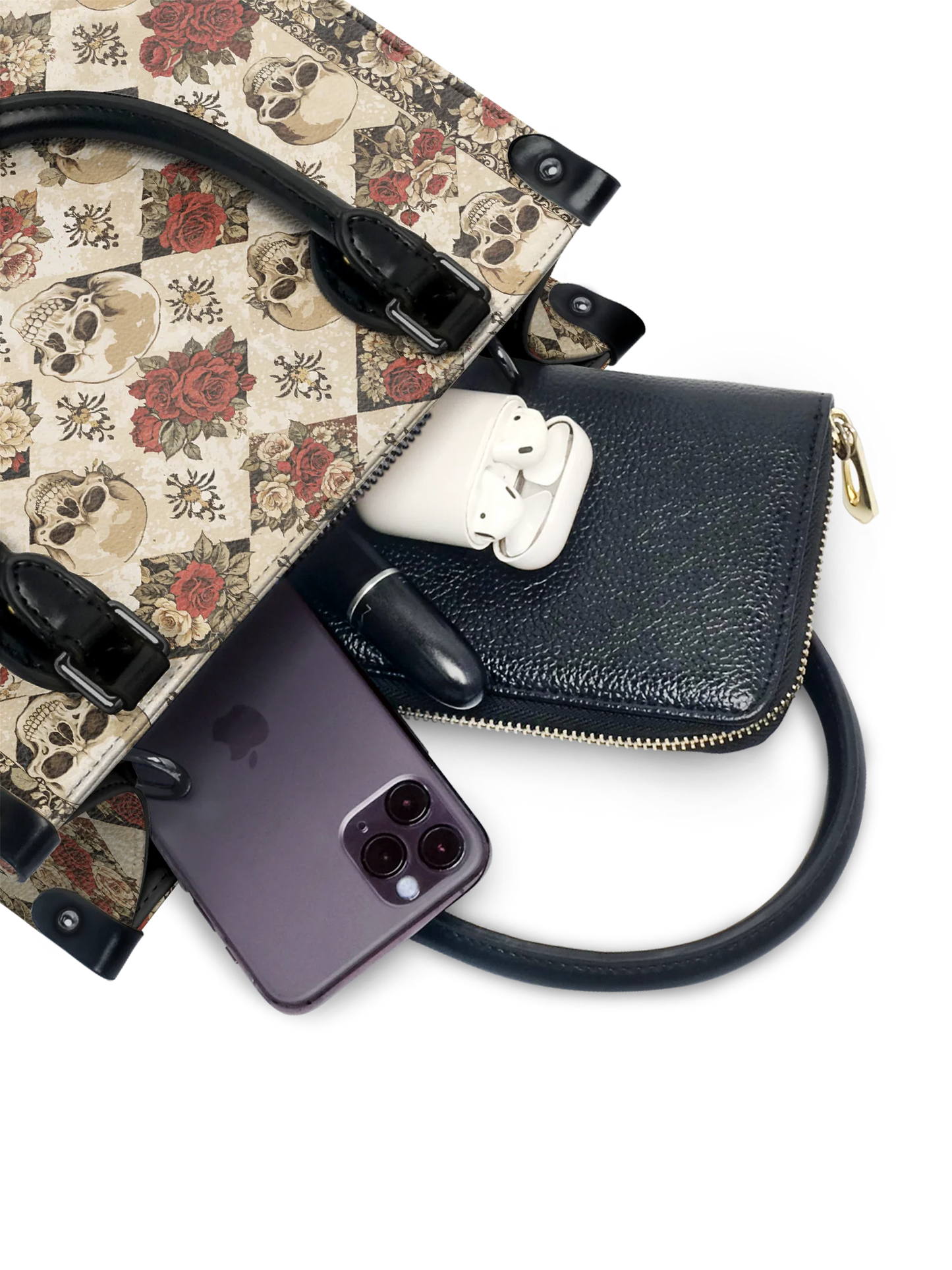 "Mournaire" - Small Leather Handbag Matching Set (FREE WALLET)