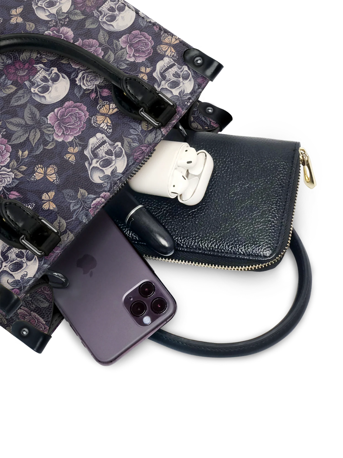 "Noctaflora"- Small Leather Handbag Matching Set (FREE WALLET)