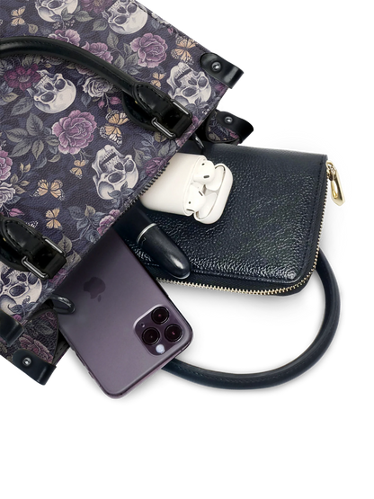 "Noctaflora"- Small Leather Handbag Matching Set (FREE WALLET)