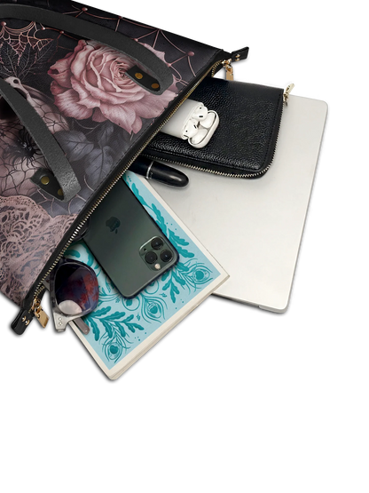 "Venomina" Leather Tote Bag Matching Set (FREE WALLET)