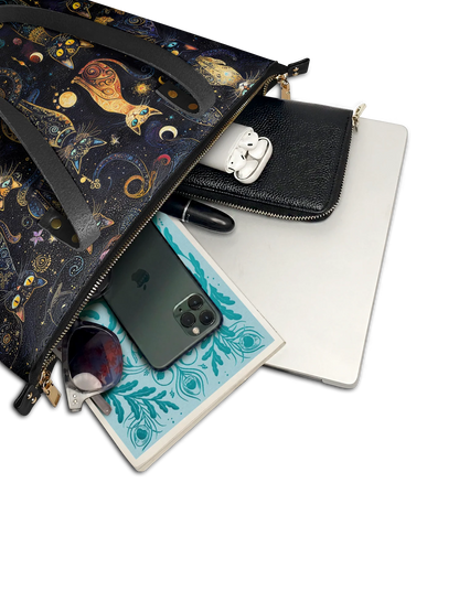 "Lunacat" Leather Tote Bag Matching Set (FREE WALLET)