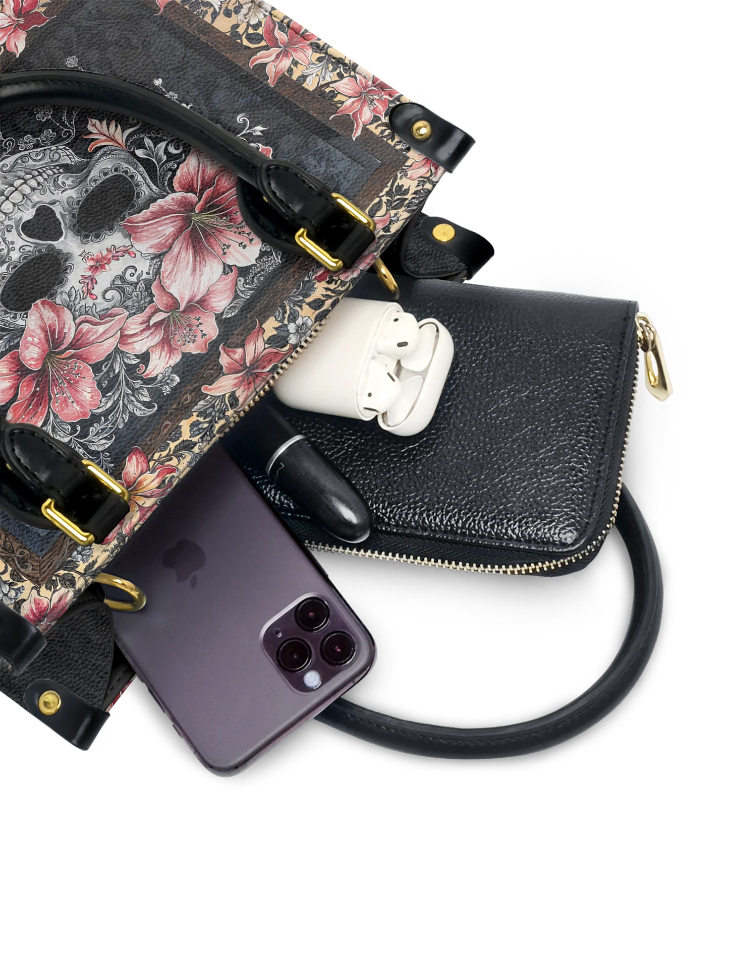 "Roselace" Small Leather Bag Matching Set (FREE WALLET)