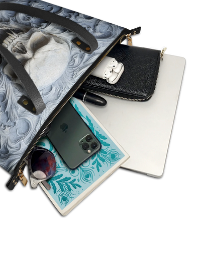 "Wraithbone" Leather Tote Bag Matching Set (FREE WALLET)