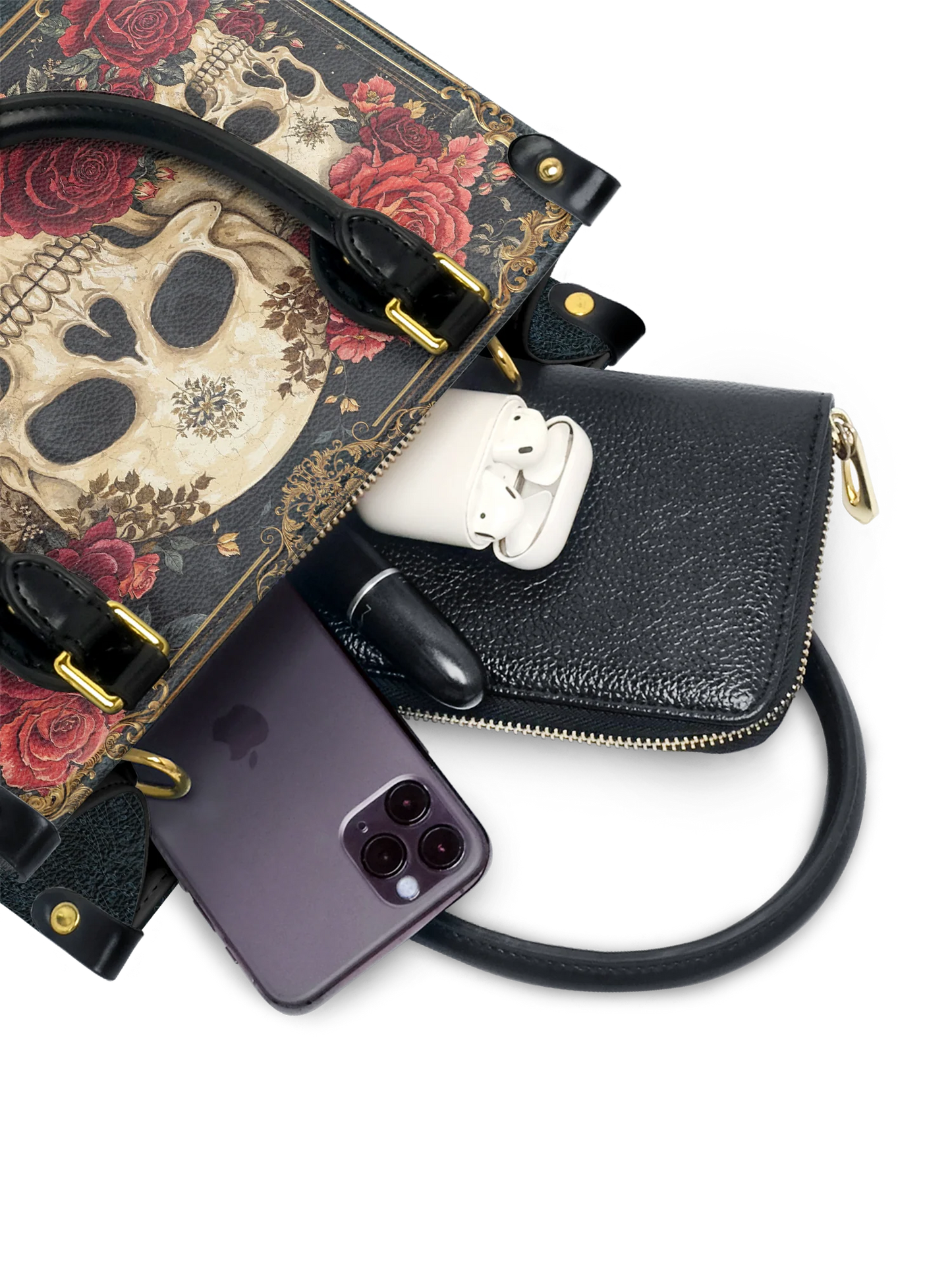 "Bloodrose" Small Leather Bag Matching Set (FREE WALLET)