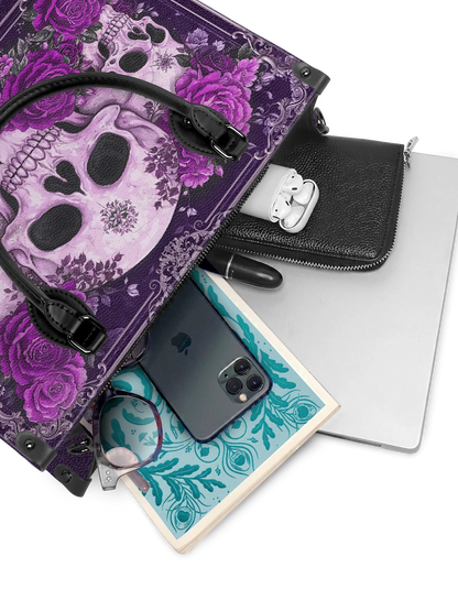"Bloodrose" Poison Plum - Leather Handbag Matching Set (FREE WALLET)