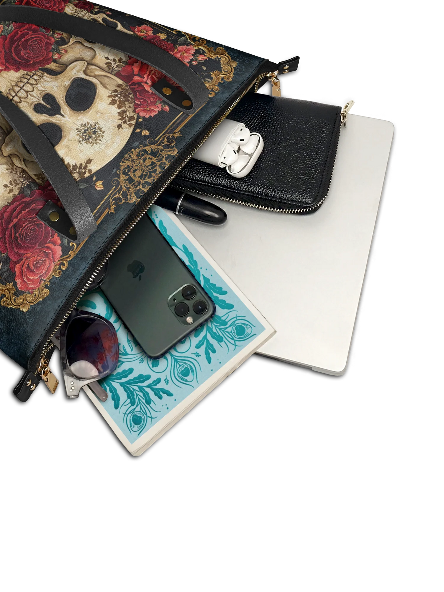 "Bloodrose" Leather Tote Bag Matching Set (FREE WALLET)
