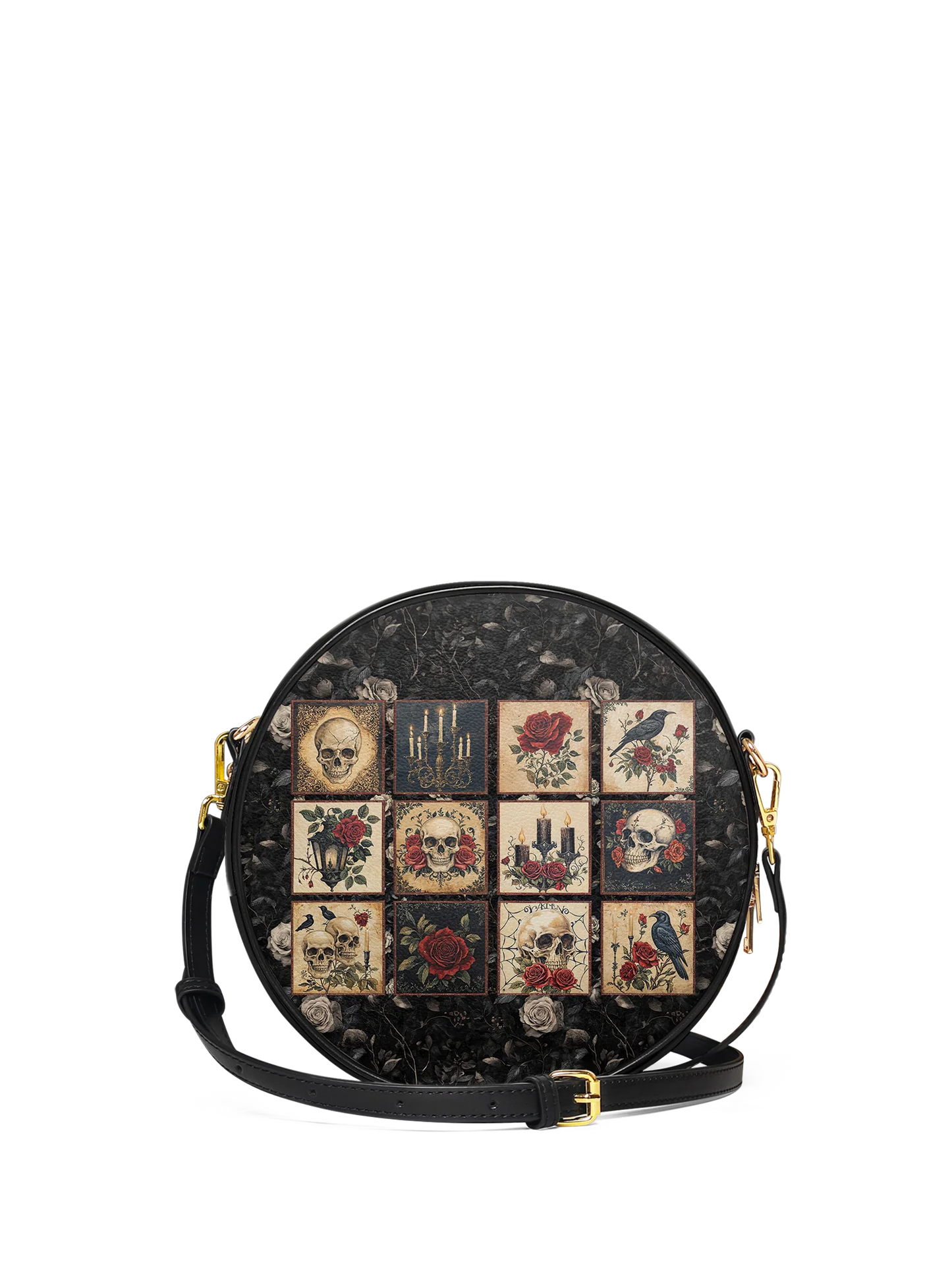 "Blacklitany" Circle Crossbody Bag