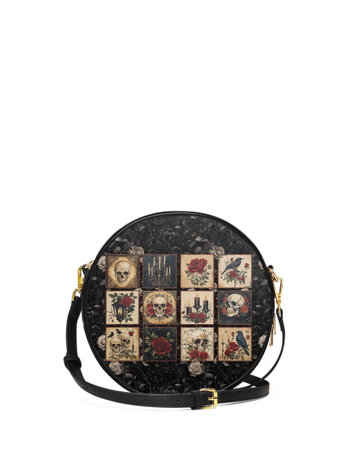 "Blacklitany" Circle Crossbody Bag