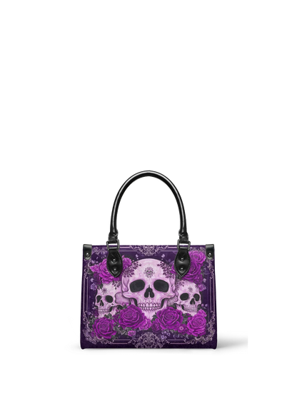 "Bloodrose" Poison Plum - Small Leather Handbag Matching Set (FREE WALLET)