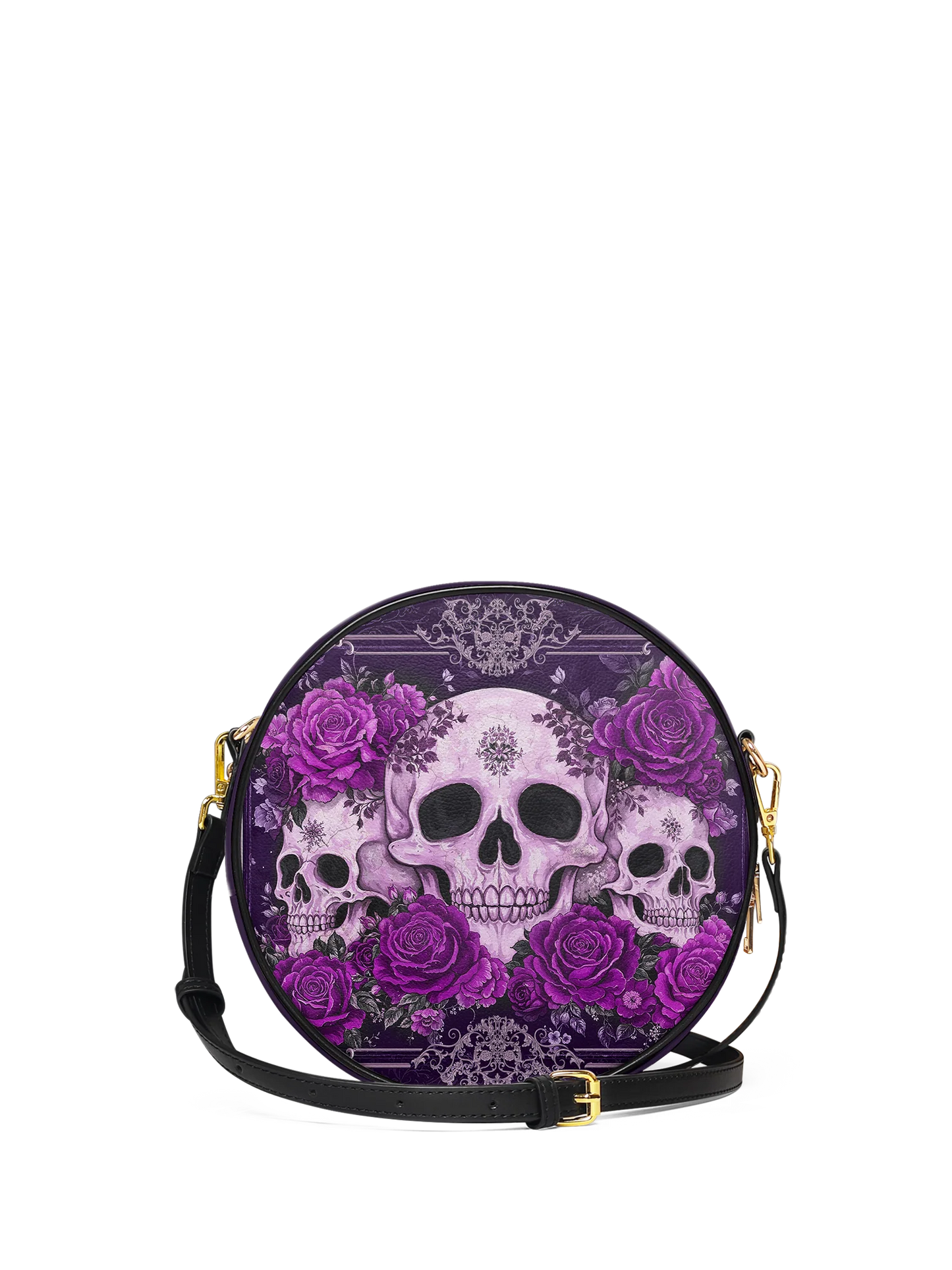 "Bloodrose" Poison Plum Circle Crossbody Bag