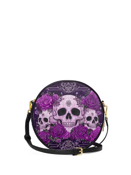 "Bloodrose" Poison Plum Circle Crossbody Bag