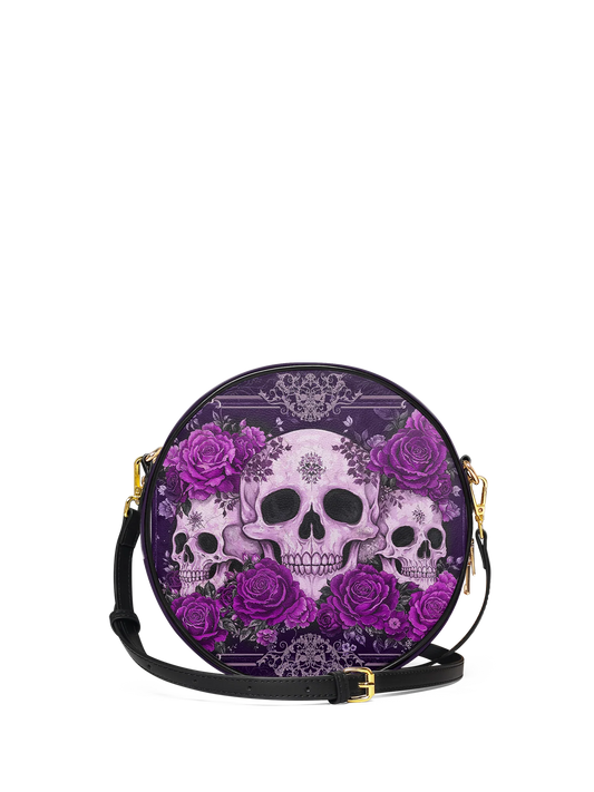 "Bloodrose" Poison Plum Circle Crossbody Bag