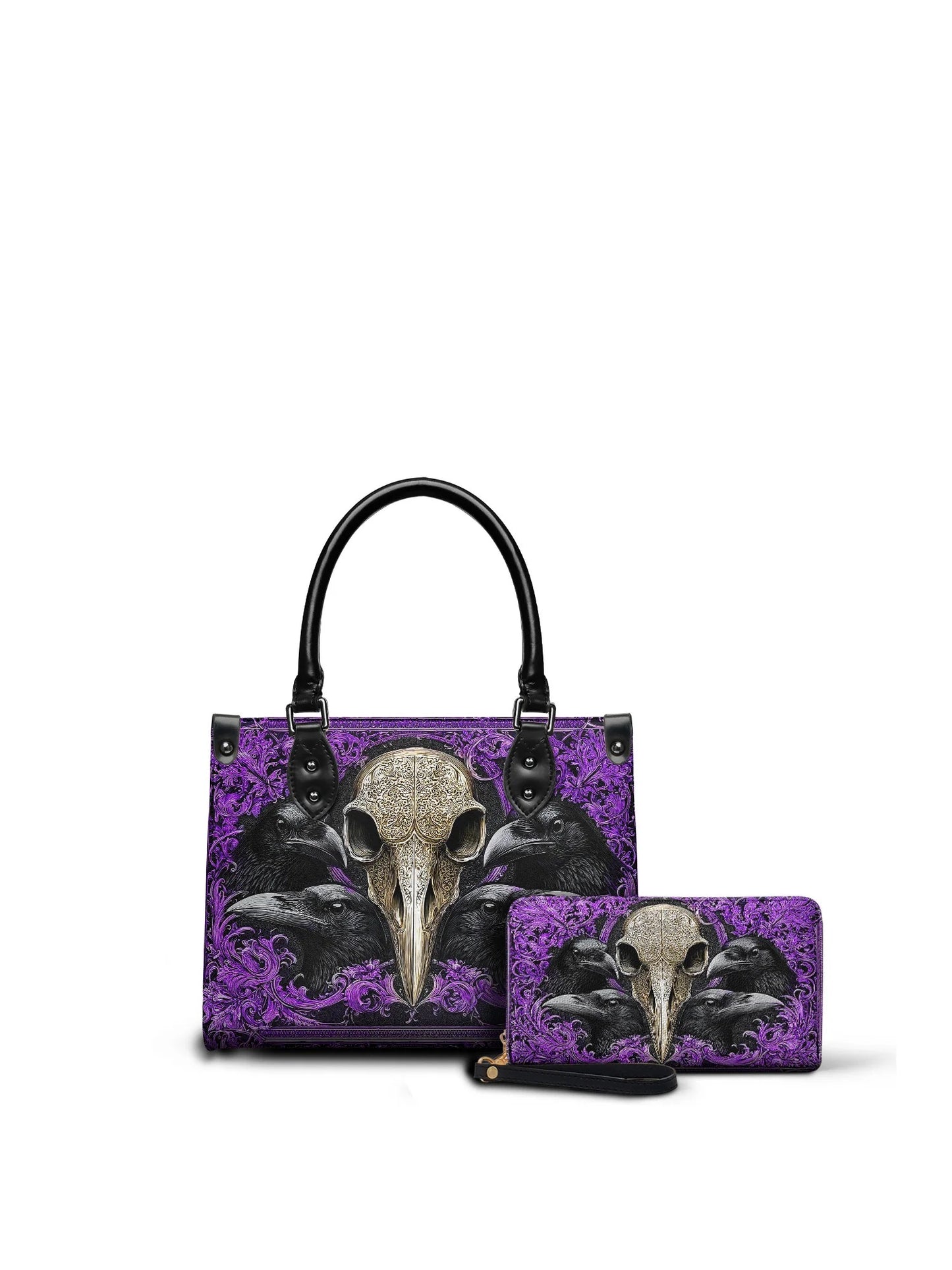 "Corvexia" - Small Leather Handbag Matching Set (FREE WALLET)