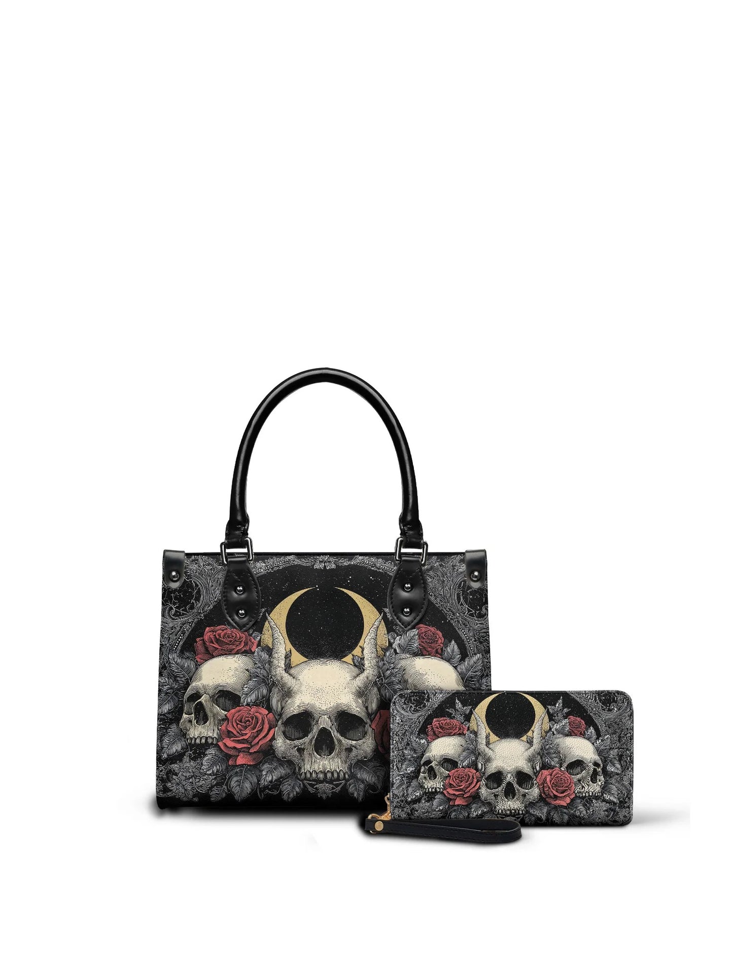 "Nightrosary" - Small Leather Handbag Matching Set  (FREE WALLET)