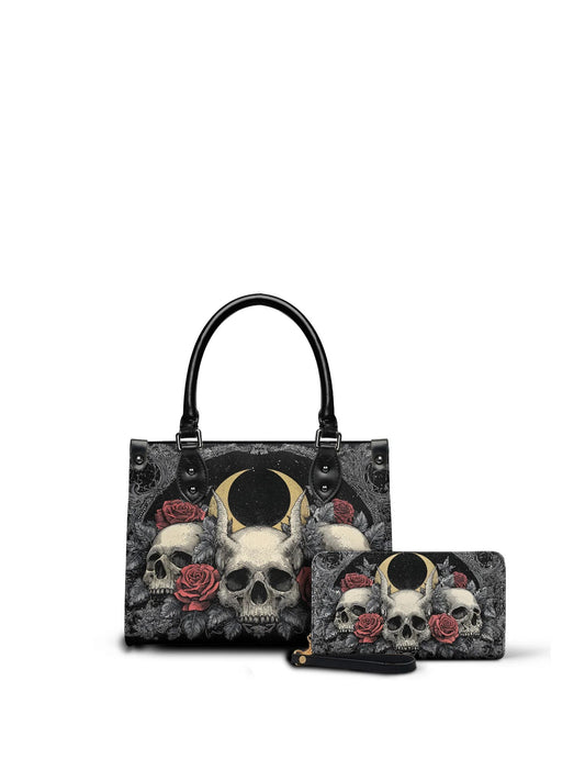 "Nightrosary" - Small Leather Handbag Matching Set  (FREE WALLET)