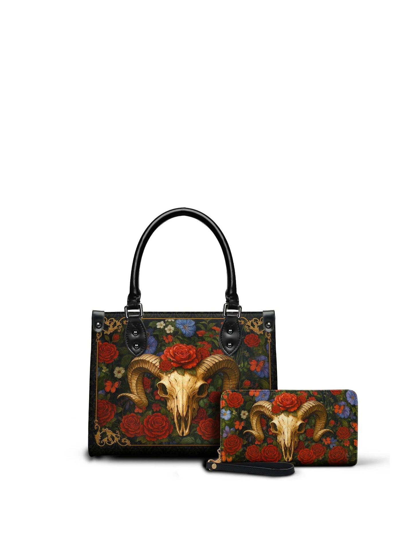 "Rosethorn" - Small Leather Handbag Matching Set (FREE WALLET)