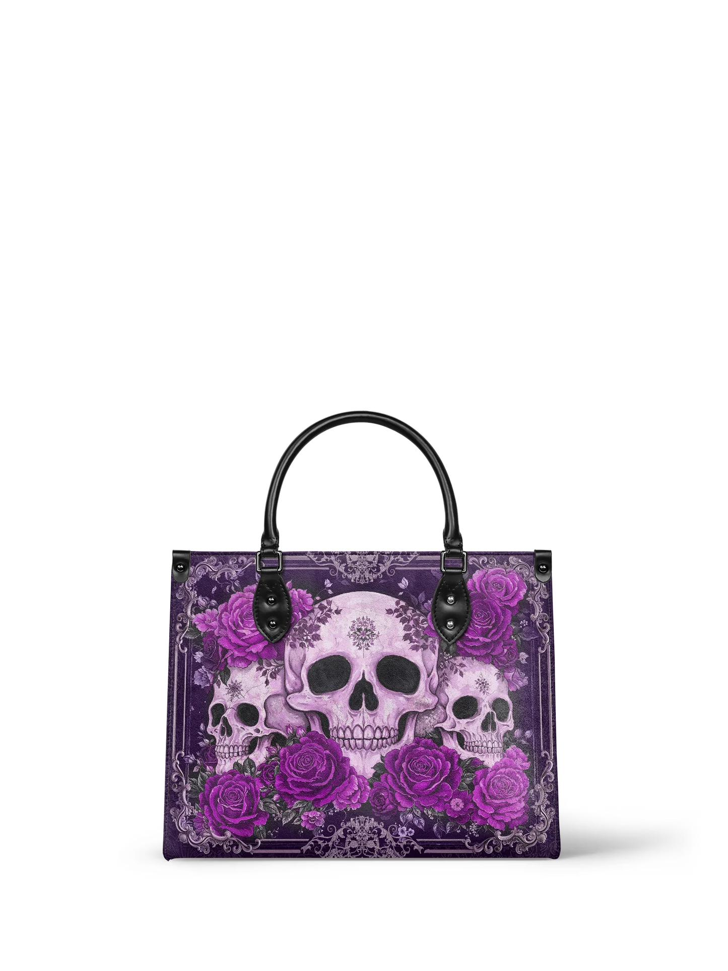 "Bloodrose" Poison Plum - Leather Handbag Matching Set (FREE WALLET)