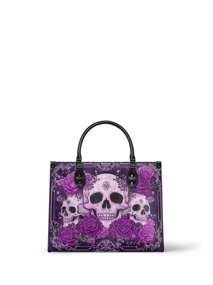 "Bloodrose" Poison Plum - Leather Handbag Matching Set (FREE WALLET)