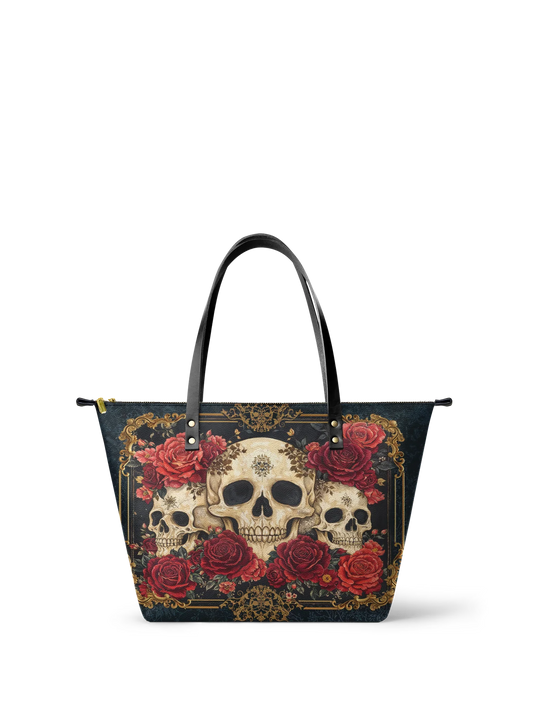 "Bloodrose" Leather Tote Bag Matching Set (FREE WALLET)