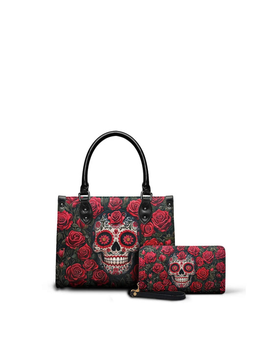 "La Roja" - Small Leather Handbag Matching Set (FREE WALLET)
