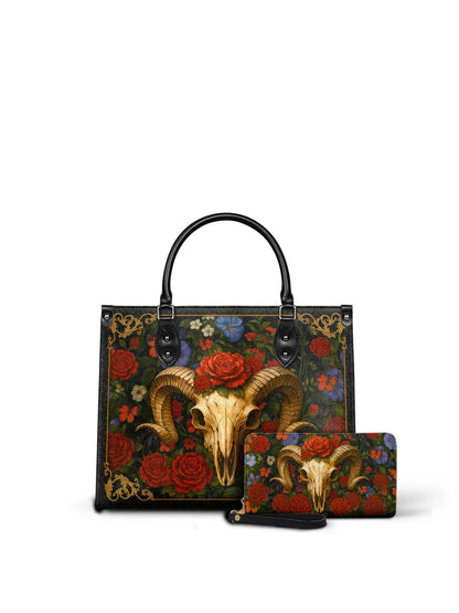"Rosethorn" - Leather Handbag Matching Set (FREE WALLET)