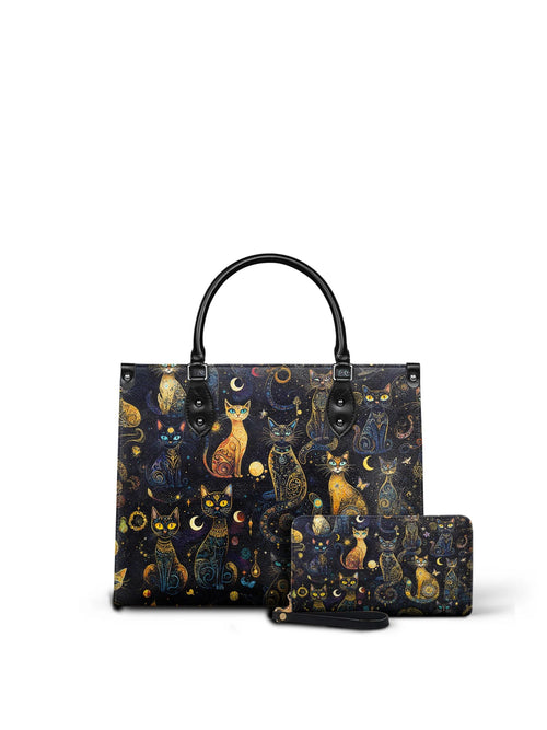"Lunacat" - Leather Handbag Matching Set (FREE WALLET)