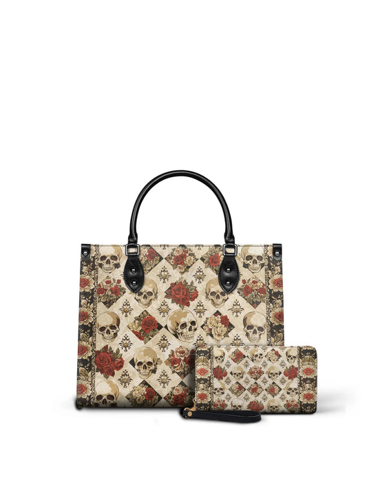 "Mournaire" - Small Leather Handbag Matching Set (FREE WALLET)