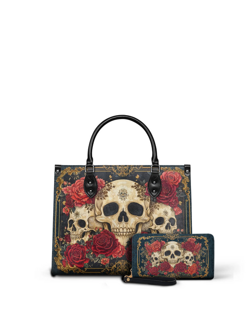 "Bloodrose" - Leather Handbag Matching Set (FREE WALLET)