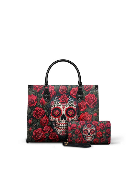 "La Roja" - Leather Handbag Matching Set (FREE WALLET)