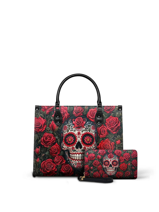 "La Roja" - Leather Handbag Matching Set (FREE WALLET)