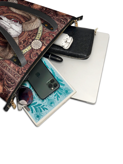 "Hexram" Leather Tote Bag Matching Set (FREE WALLET)