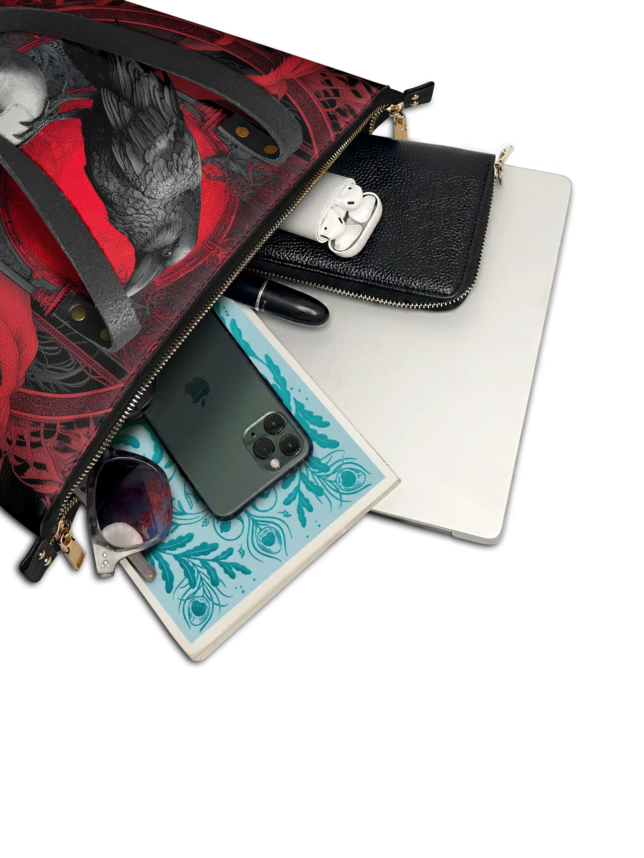 "Bloodraven" Leather Tote Bag Matching Set (FREE WALLET)