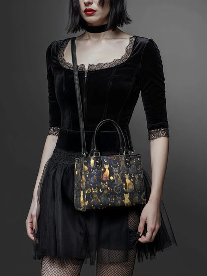 "Lunacat" - Small Leather Handbag Matching Set (FREE WALLET)