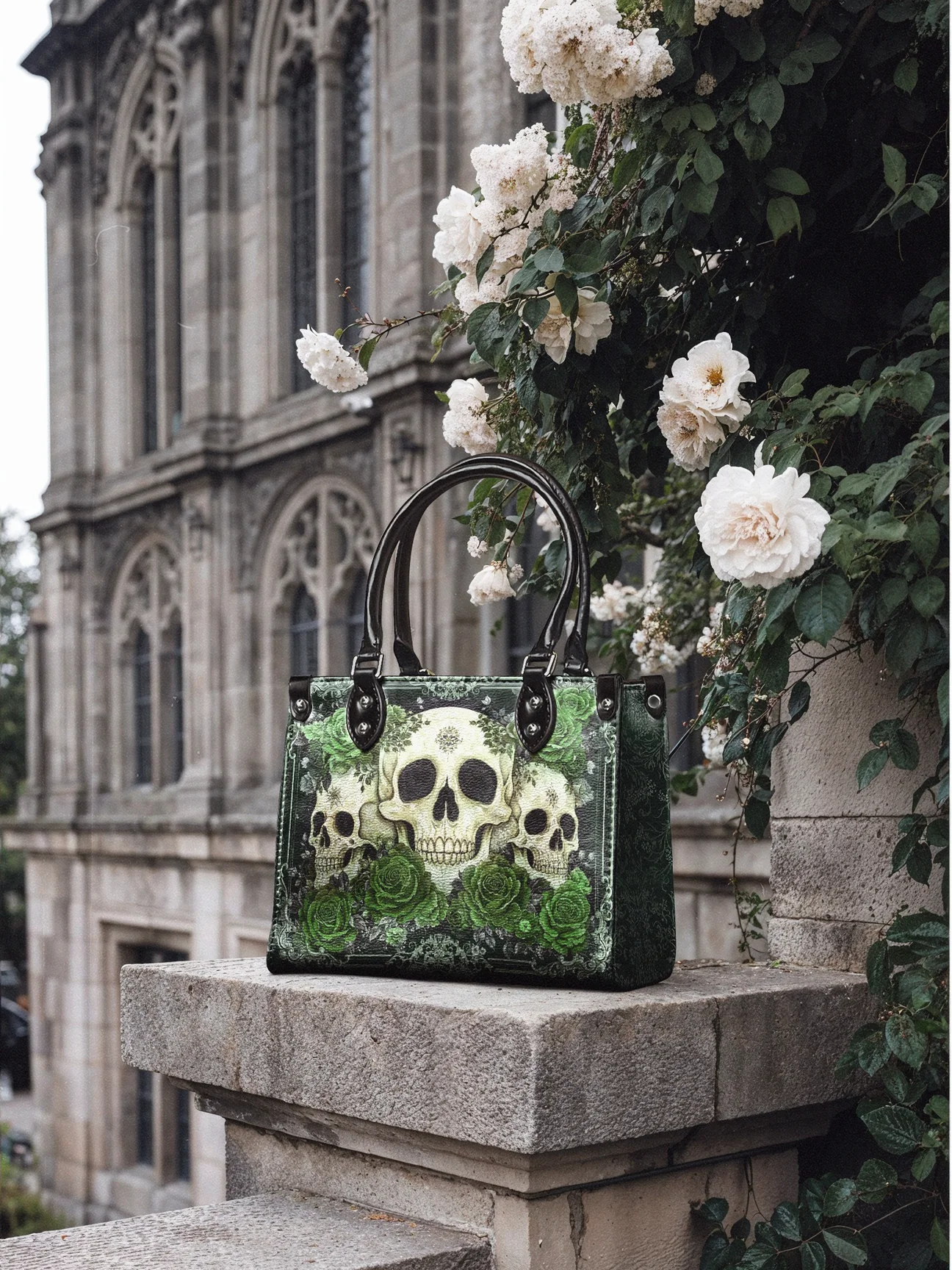"Bloodrose" Poison Ivy - Small Leather Handbag Matching Set (FREE WALLET)